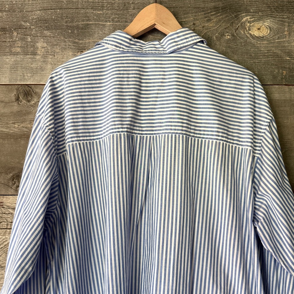 Universal Thread Striped Cotton Maxi Shirt Dress XXL Blue White Coastal Hamptons - Picture 11 of 13
